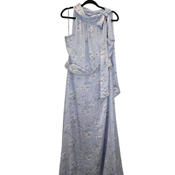 NWT Sachin & Babi Kayla Halter Wildflowers Blue Floral Sleeveless Maxi Dress - Picture 3 of 14